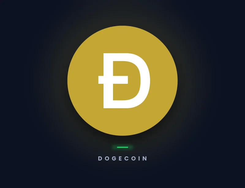 Dogecoin DOGE token logo against the Genghis dark background with gift card and game key product mockups