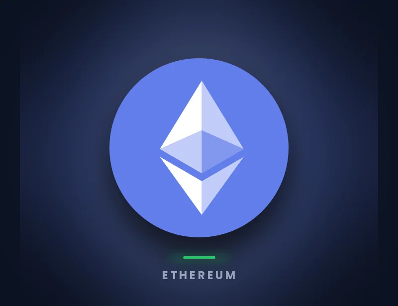 Ethereum logo on Genghis dark brand background — buy gift cards with ETH