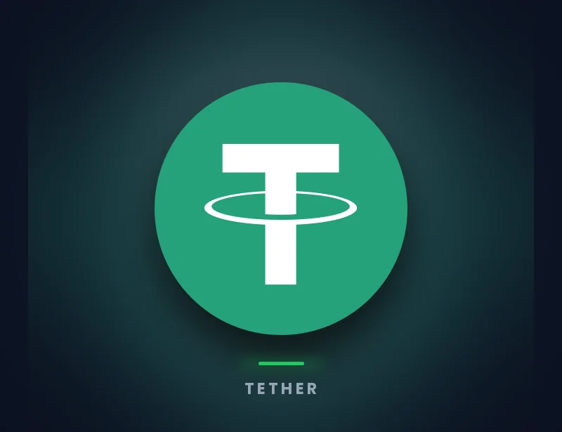 USDT (Tether) logo on Genghis dark brand background — buy gift cards with USDT